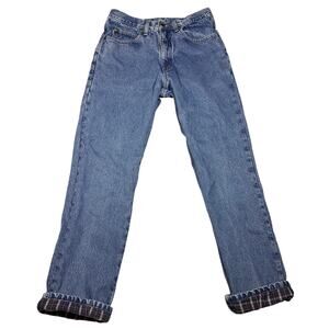 LL Bean Jeans Mens 32x32 Blue Denim Double L Classic Fit Flannel Lined Stonewash